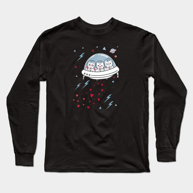 Cosmic Love Attack Long Sleeve T-Shirt by lutfi9001art